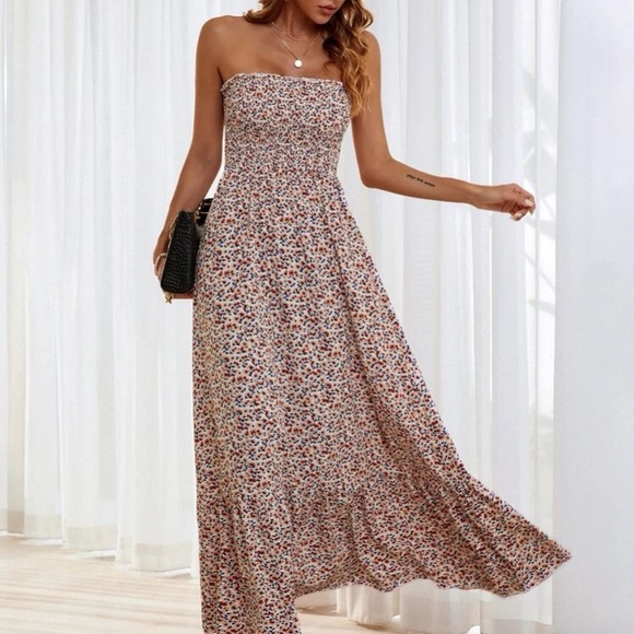 Boho floral print tube dress - Picture 3 of 5